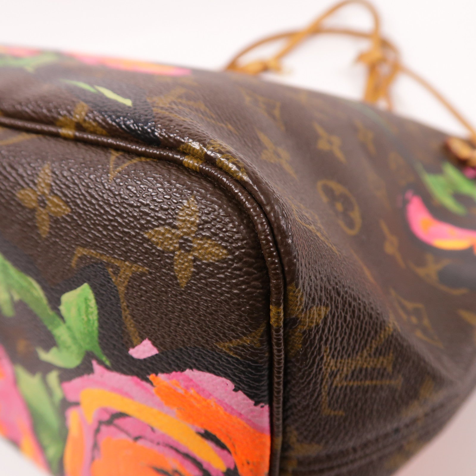 LOUIS VUITTON Monogram Rose Tote Neverfull MM金扣肩背袋