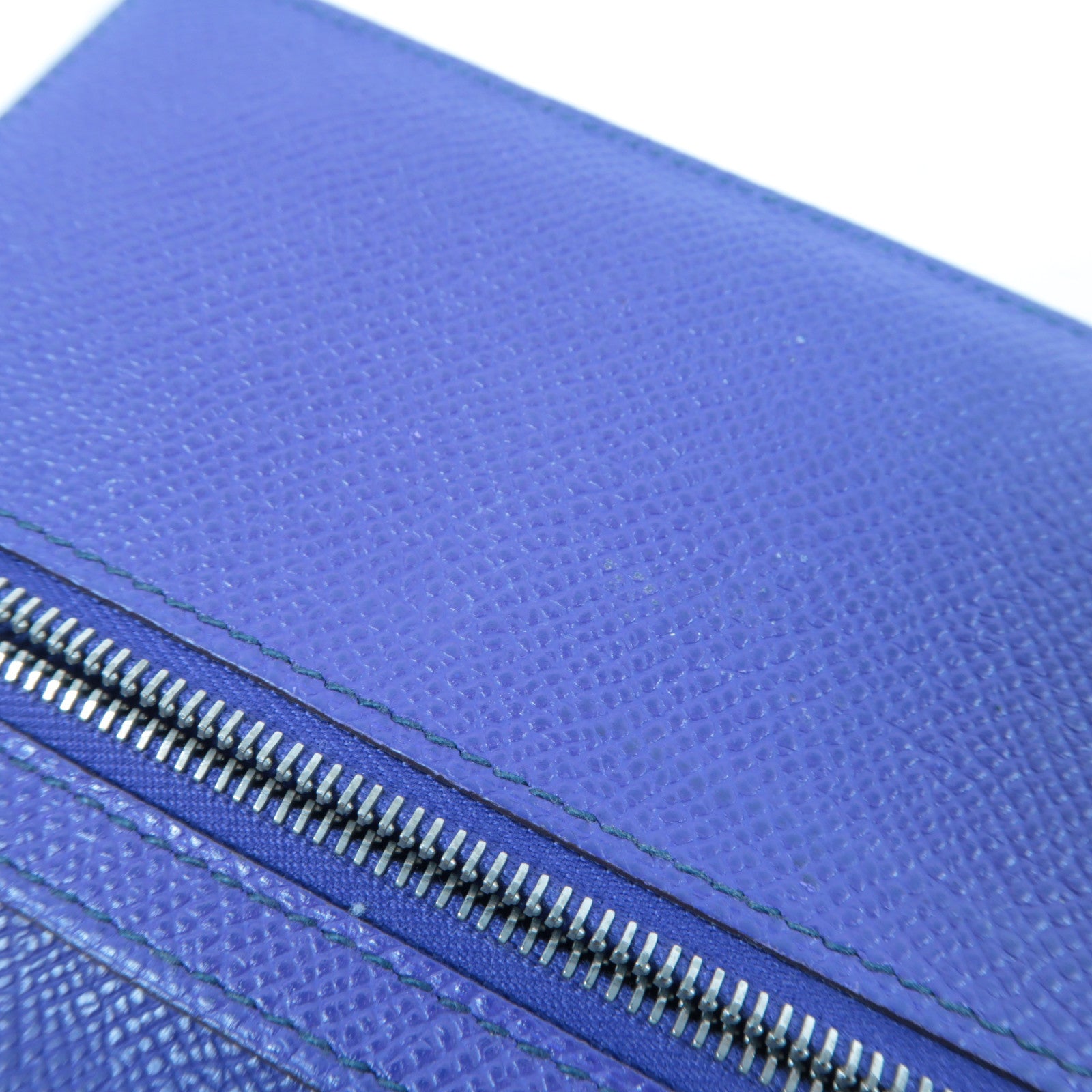 HERMES 【激減優惠】Epsom皮革Bearn Long Wallet銀扣長錢包藍色
