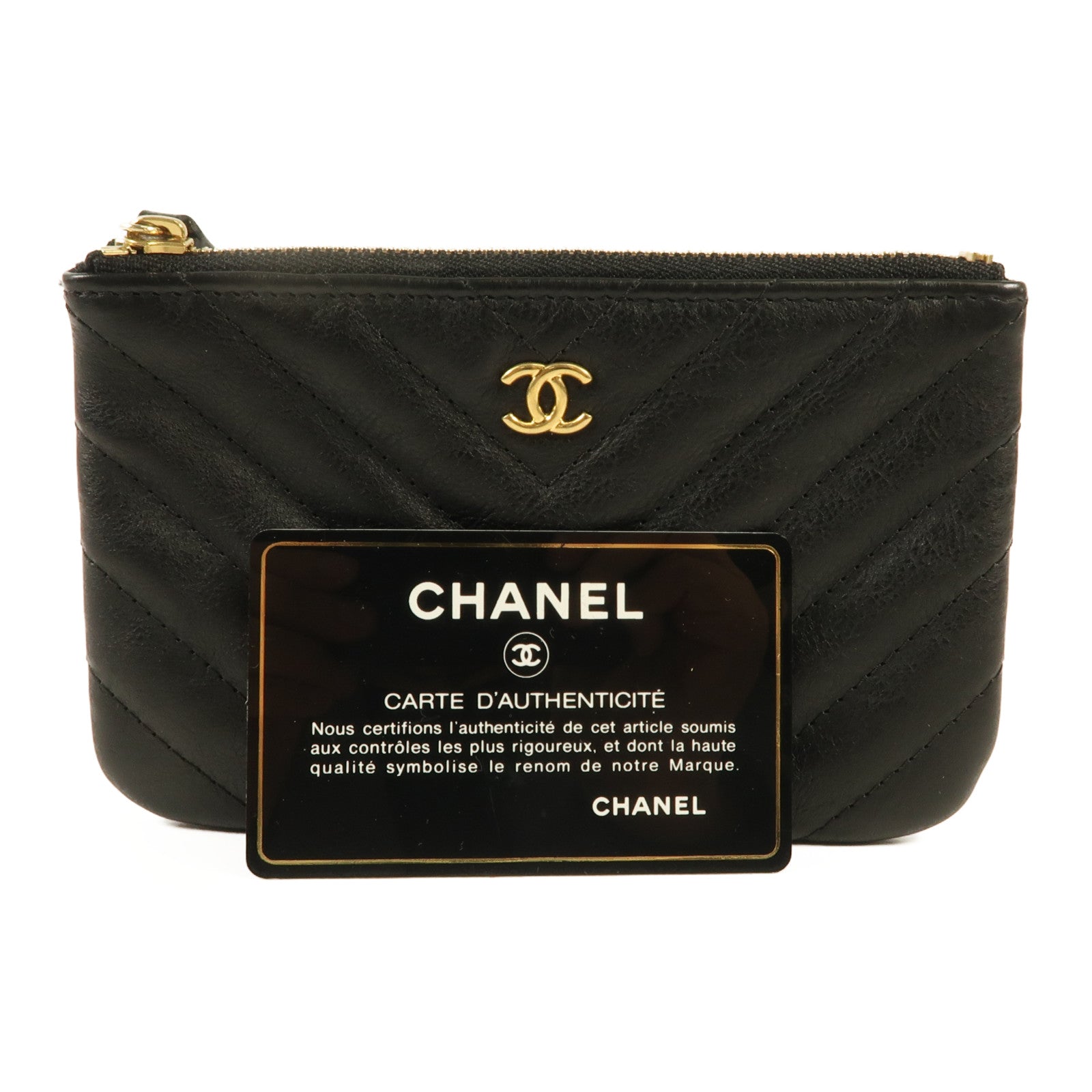 CHANEL 牛皮皮革Coin Case金扣零錢包