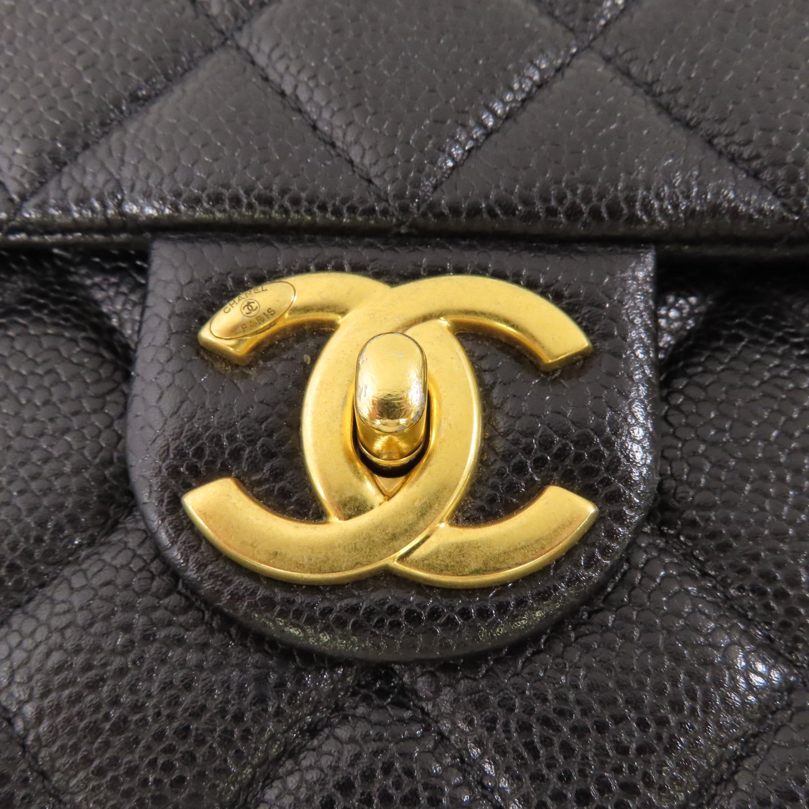 CHANEL 牛皮皮革Chain Shoulder金扣鏈帶肩背袋
