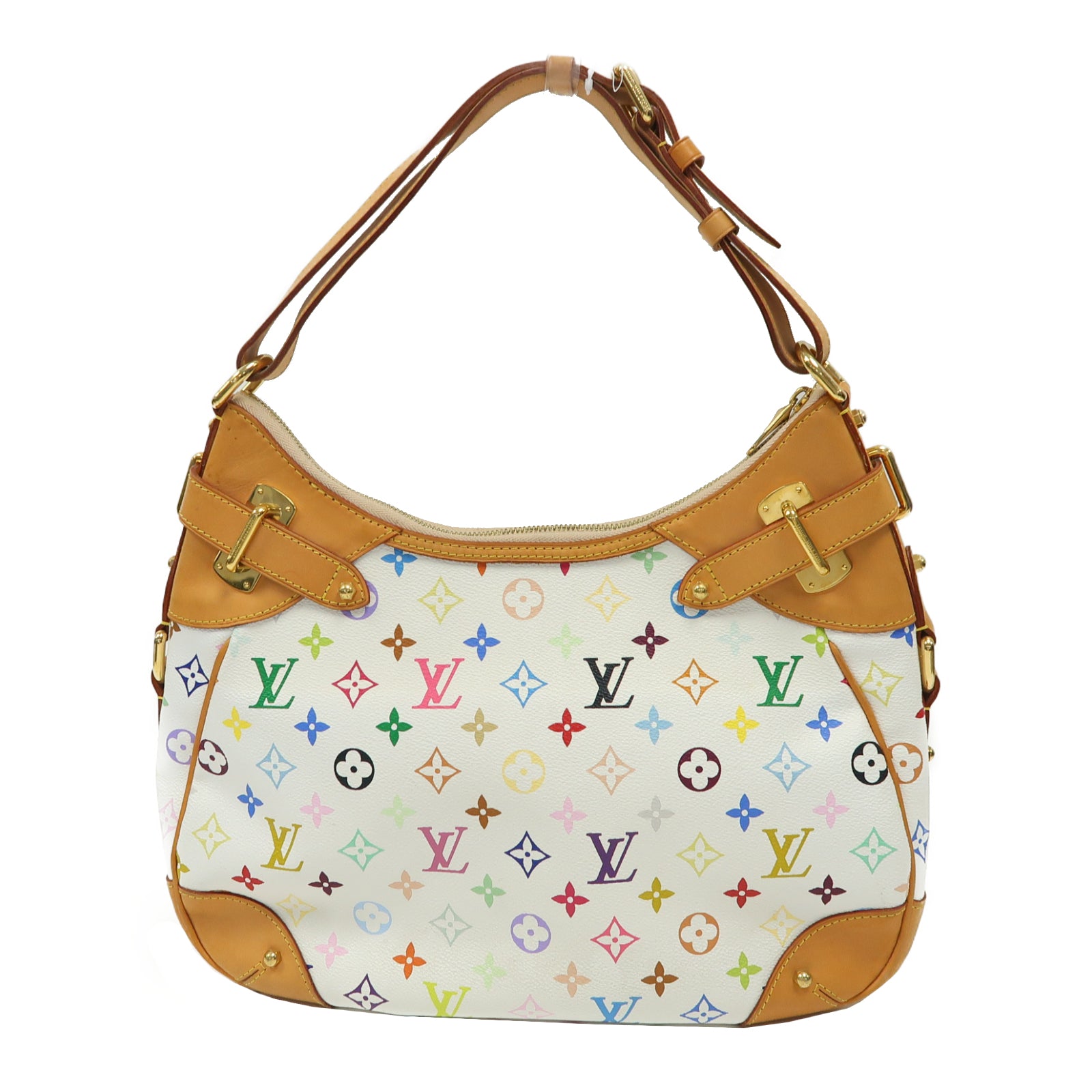 LOUIS VUITTON Monogram Multicolor Greta金扣肩背袋彩色/白色