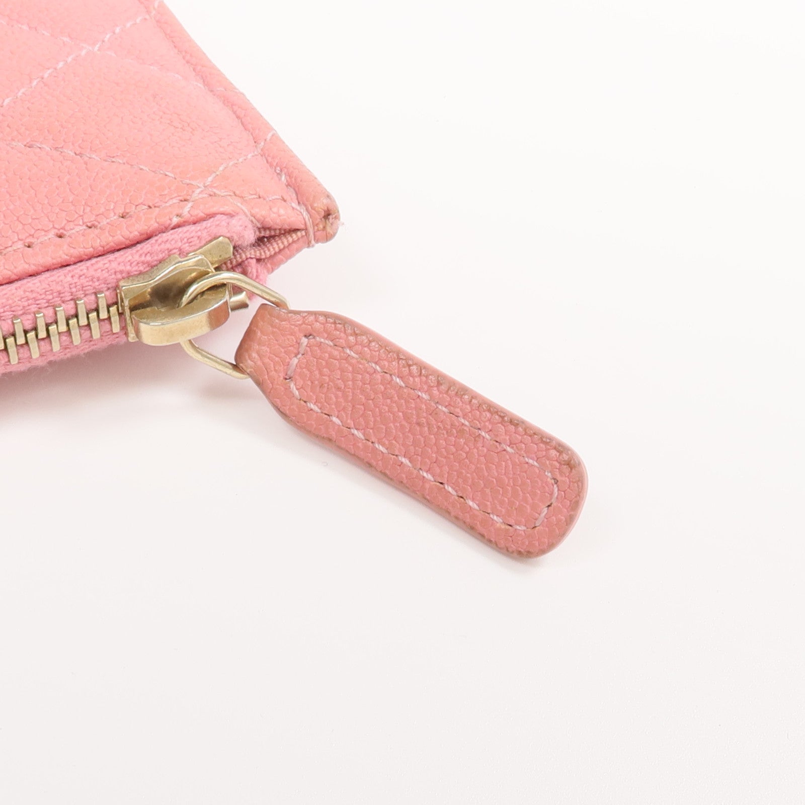 CHANEL 牛皮皮革Zipper Long Wallet金扣長錢包