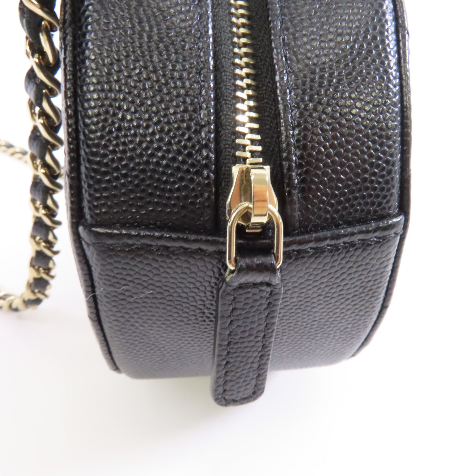 CHANEL 【激減優惠】菱格牛皮皮革Chain Shoulder銀扣鏈帶肩背袋黑色