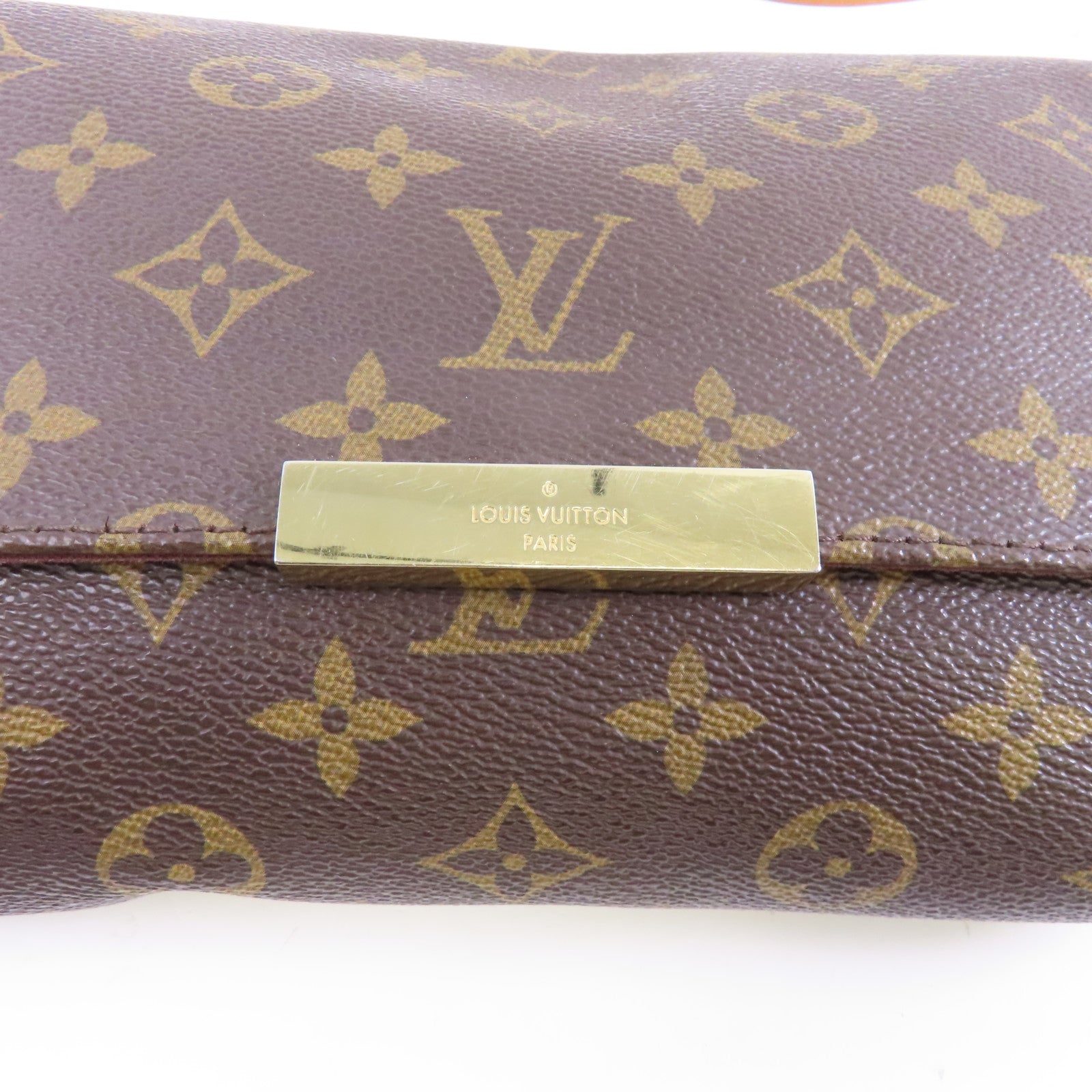 LOUIS VUITTON Monogram Favorite MM金扣手挽肩背兩用袋棕色
