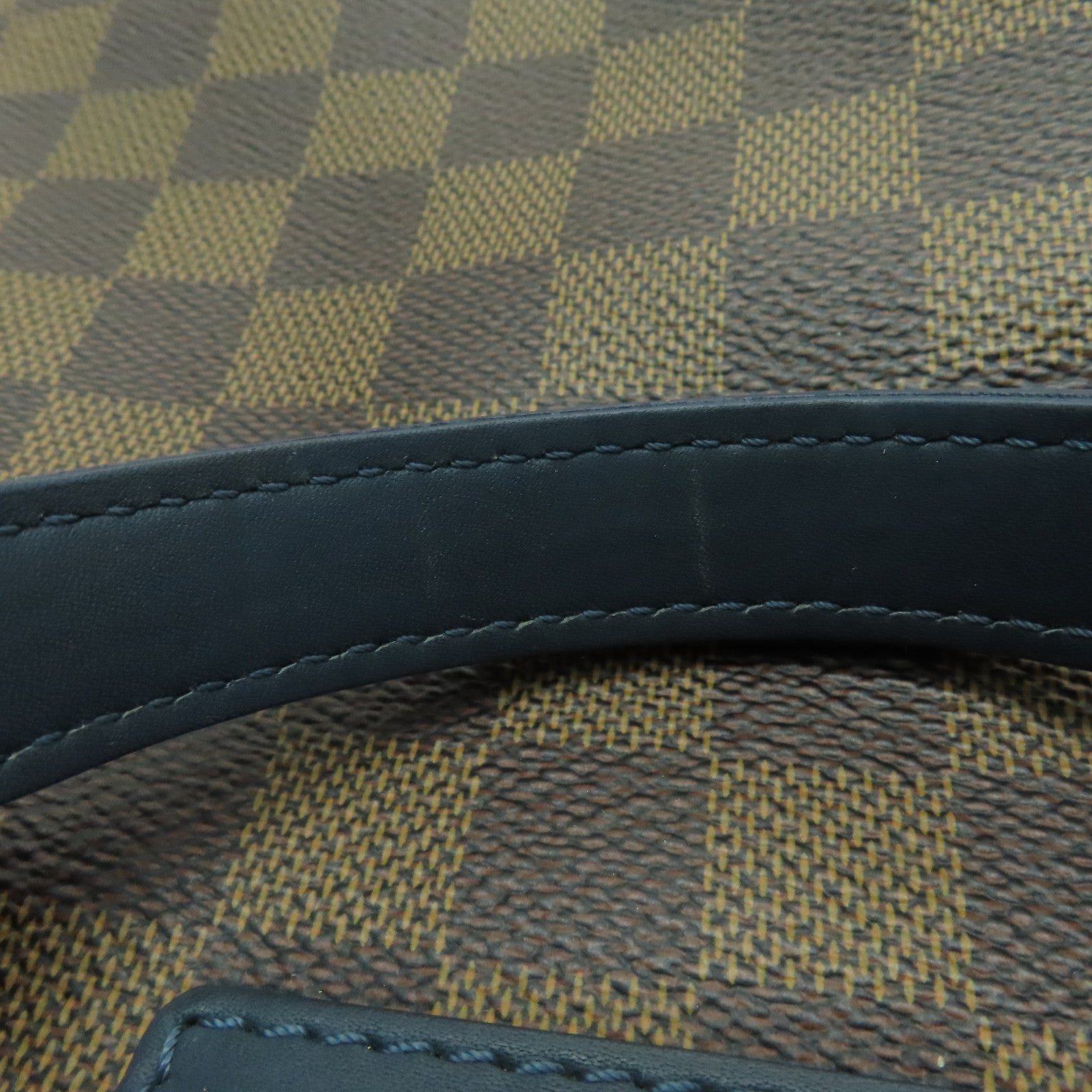 LOUIS VUITTON Damier Ebene Herald銀扣手挽肩背兩用袋啡色/藍色