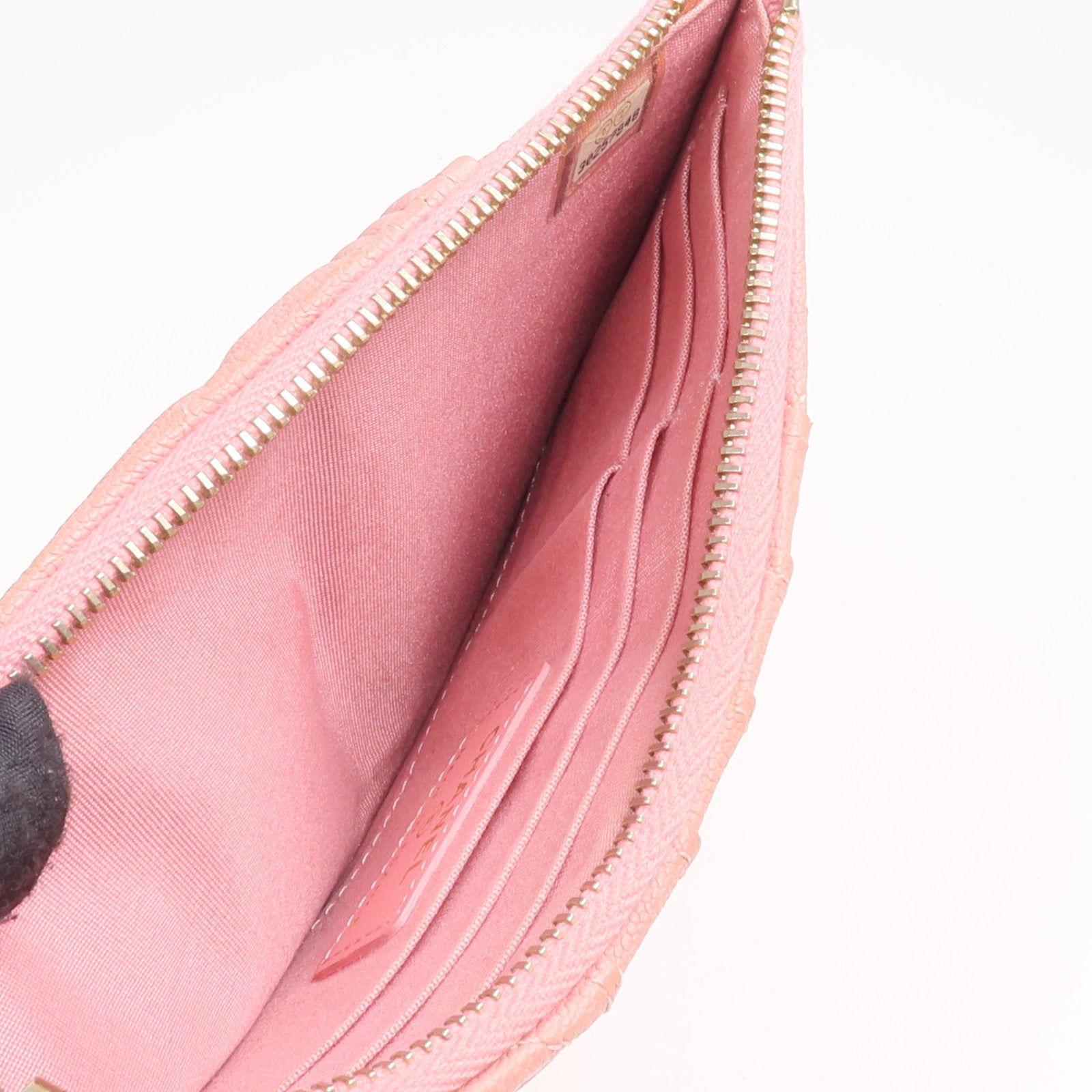 CHANEL 牛皮皮革Zipper Long Wallet金扣長錢包