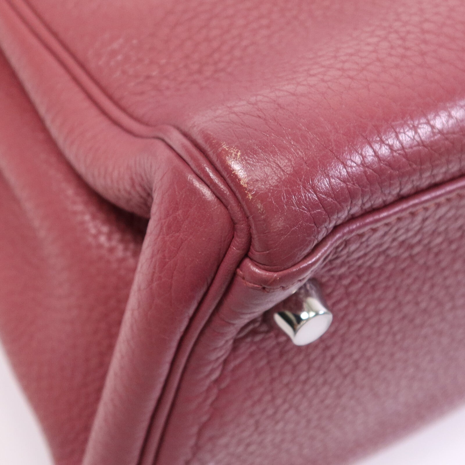 HERMES Togo皮革Kelly 28銀扣手挽肩背兩用袋Bois de Rose