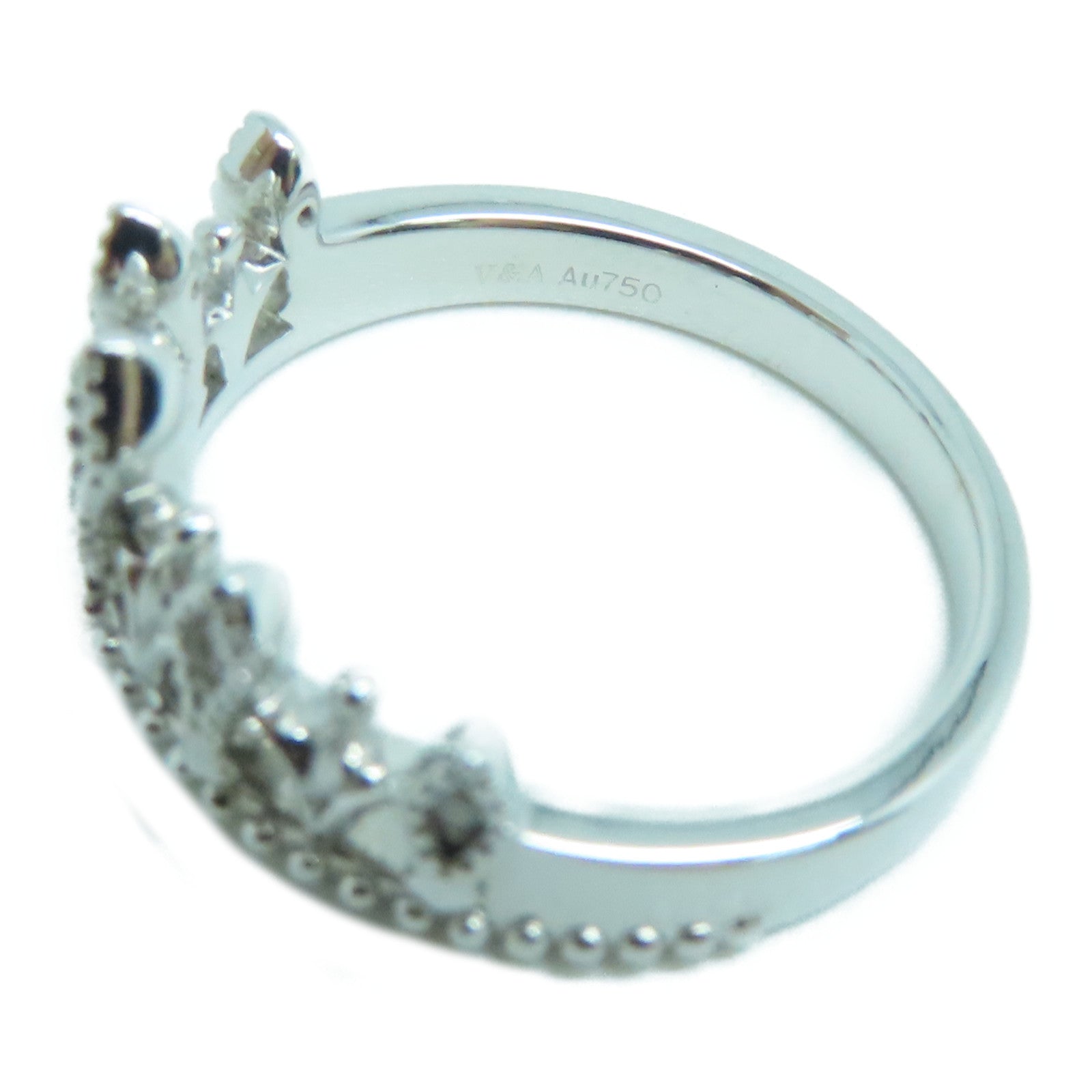 JEWELRY 18K White Gold Diamond Ring 0.03ct Diamond Ring US#5