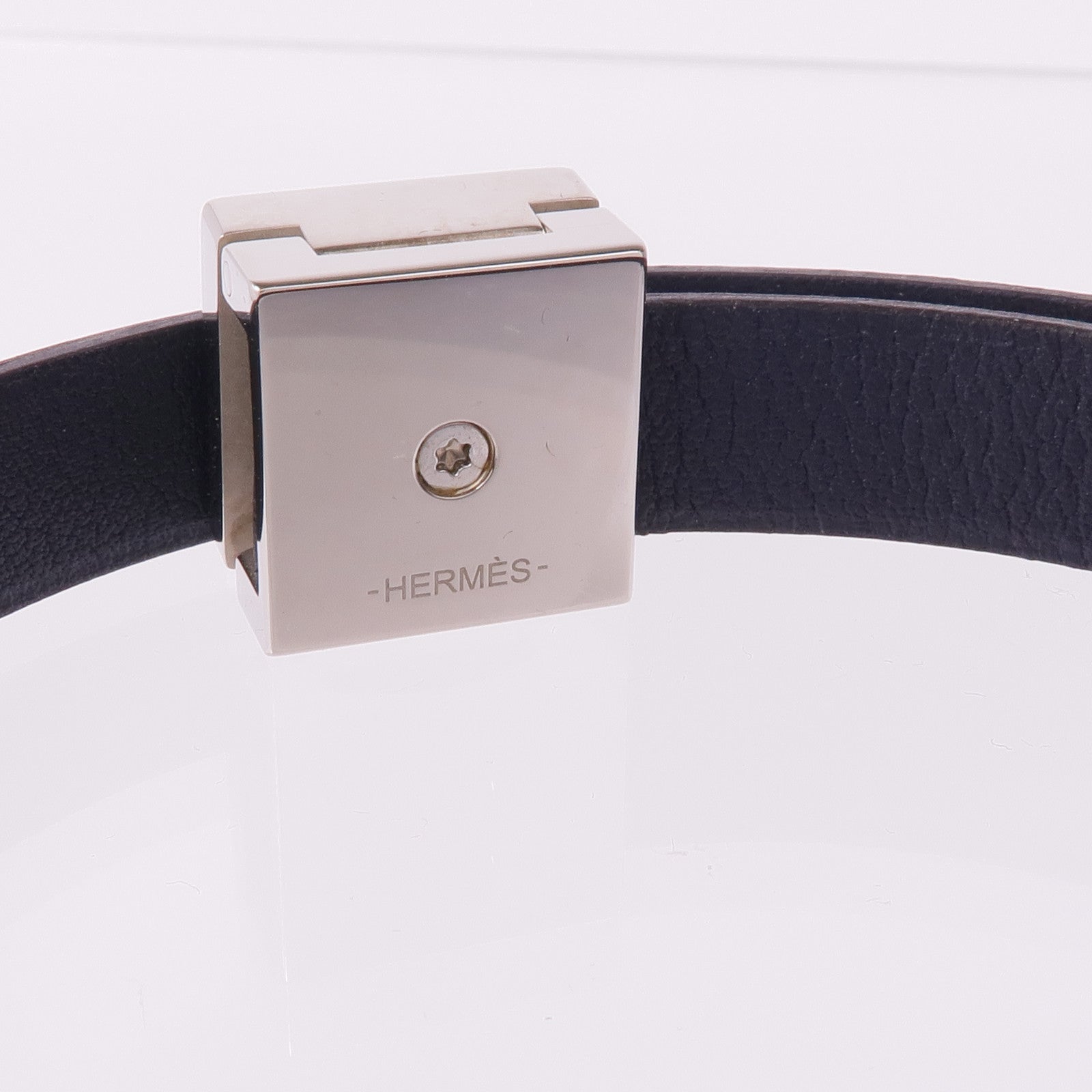 HERMES Swift皮革A to Z Bracelet銀扣手帶