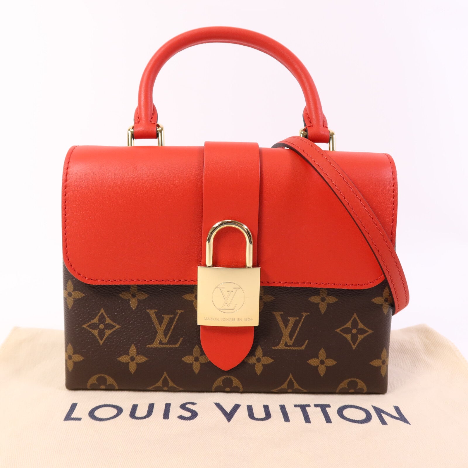 LOUIS VUITTON Monogram Locky BB金扣手挽肩背兩用袋