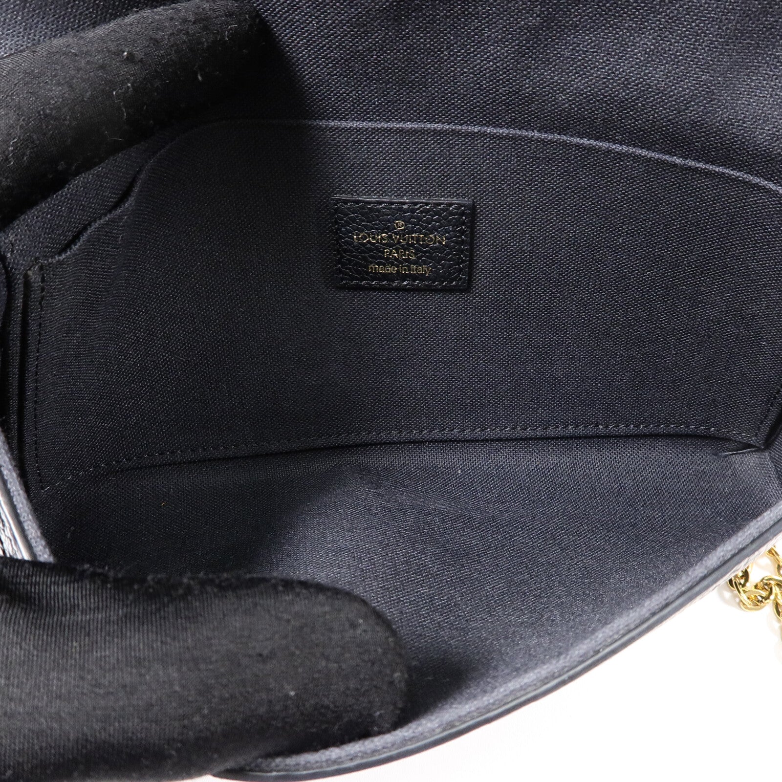 LOUIS VUITTON Monogram Empreinte Felicie Pochette 金扣鏈帶肩背袋