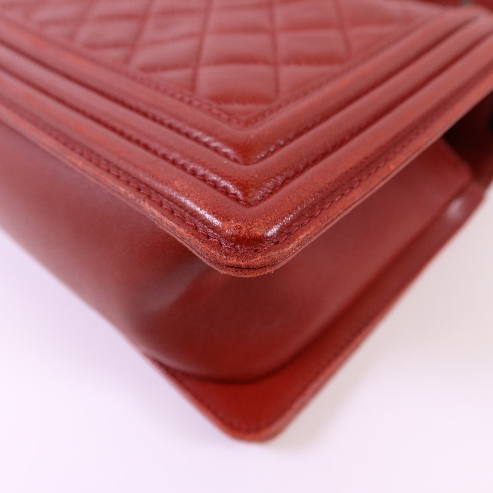 CHANEL 羊皮皮革Boy 25銀扣鏈帶肩背袋