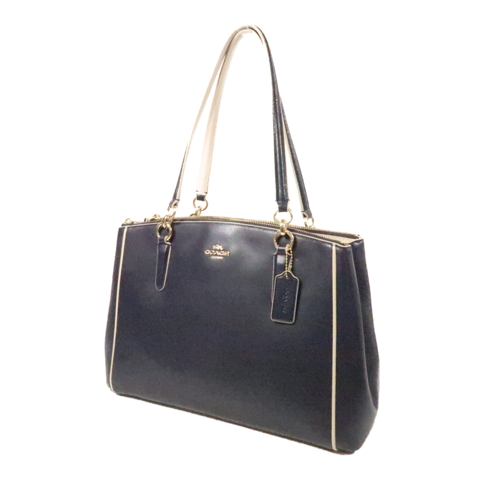 COACH 牛皮皮革2 Way Shoulder Bag金扣手挽肩背兩用袋