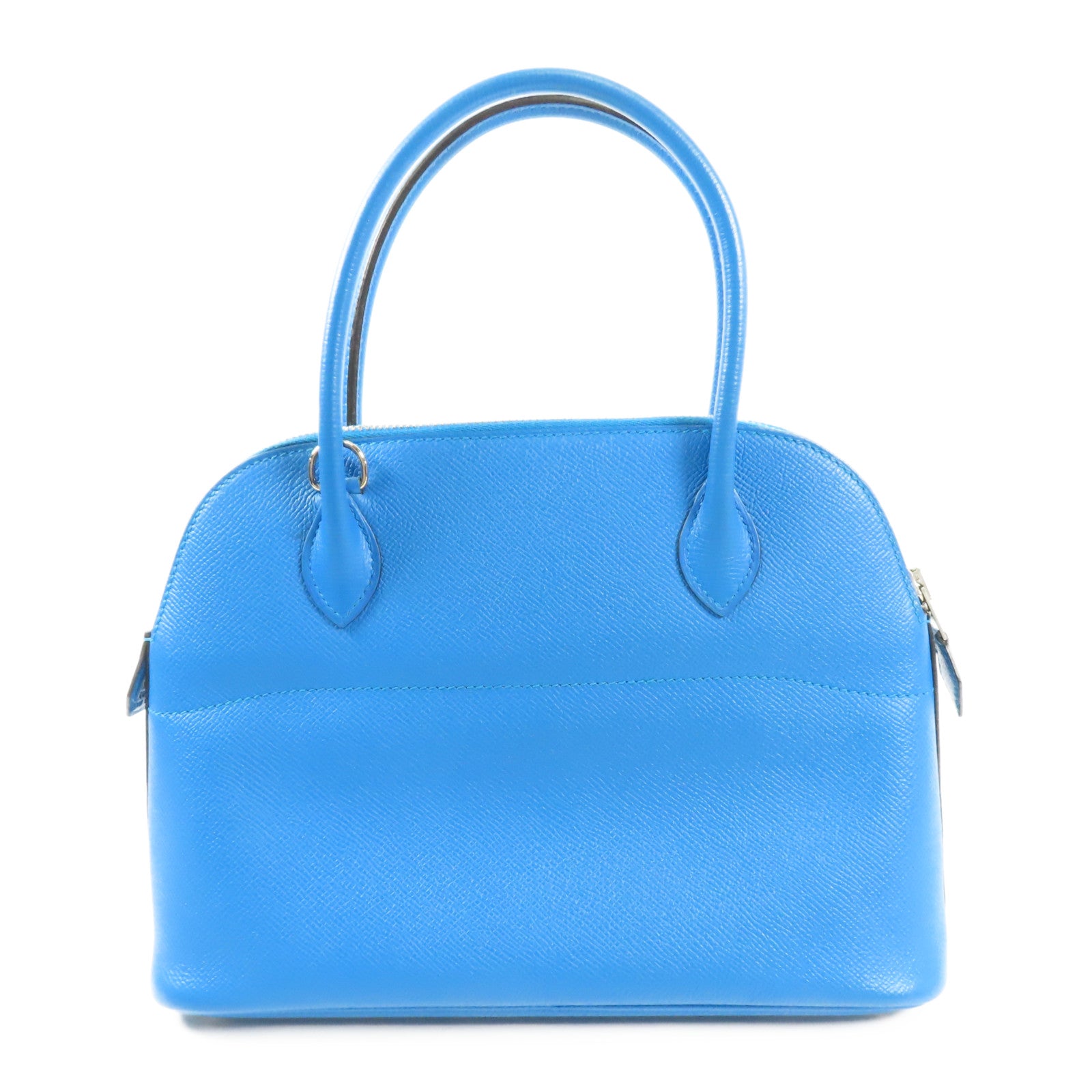 HERMES Epsom皮革Bolide 27銀扣手挽肩背兩用袋Bleu Zanzibar
