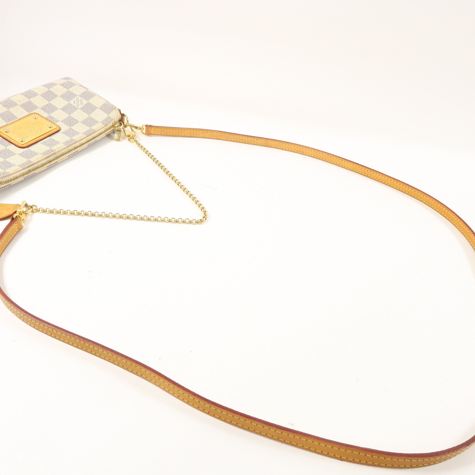 LOUIS VUITTON Damier Azur Eva金扣手挽肩背兩用袋白色