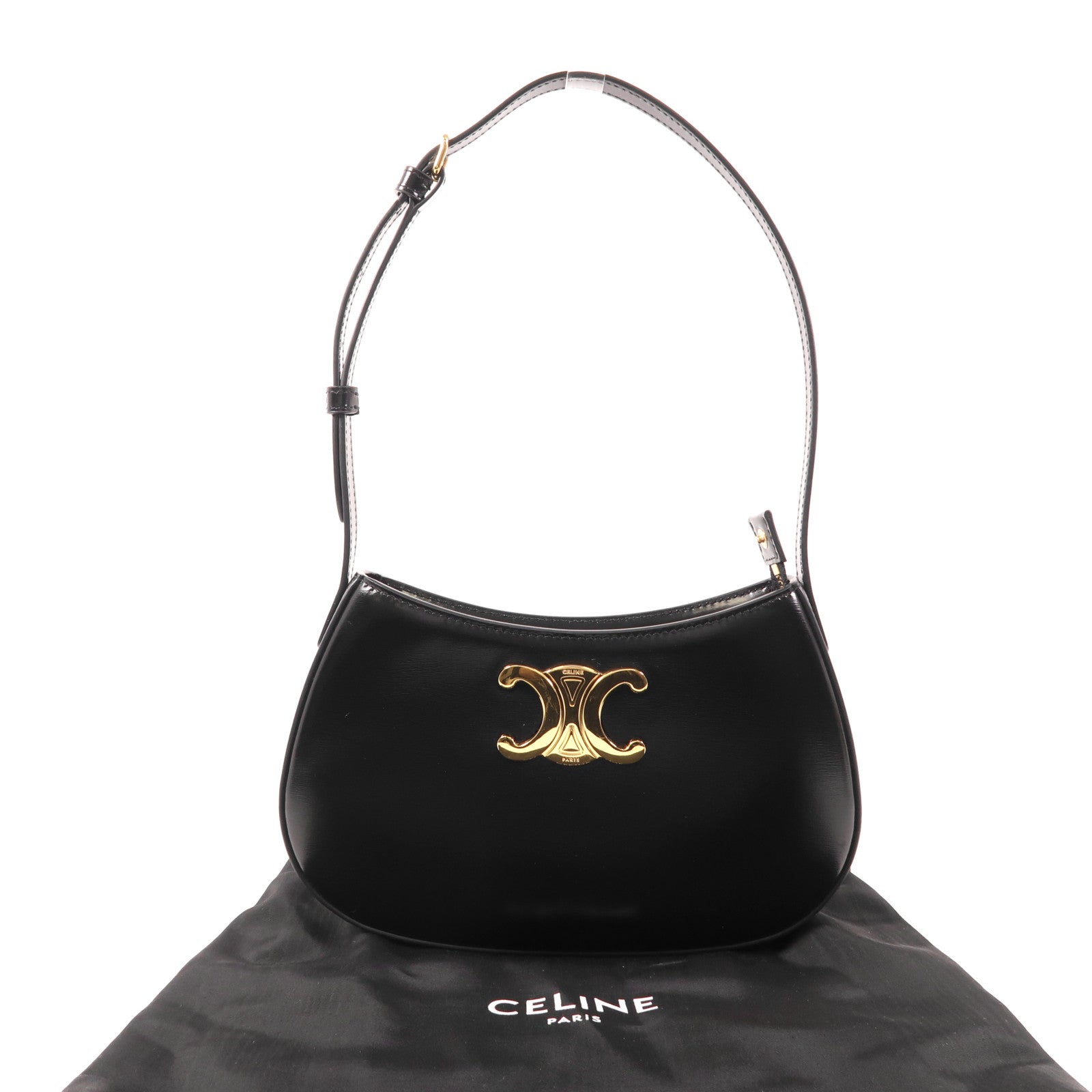 CELINE 牛皮皮革Tilly Medium金扣肩背袋