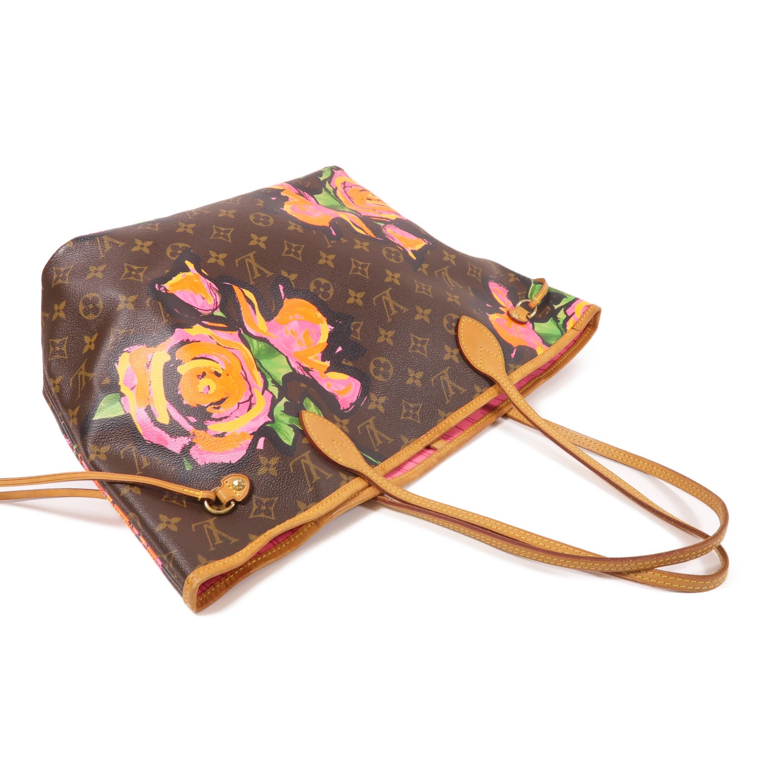 LOUIS VUITTON Monogram Rose Tote Neverfull MM金扣肩背袋