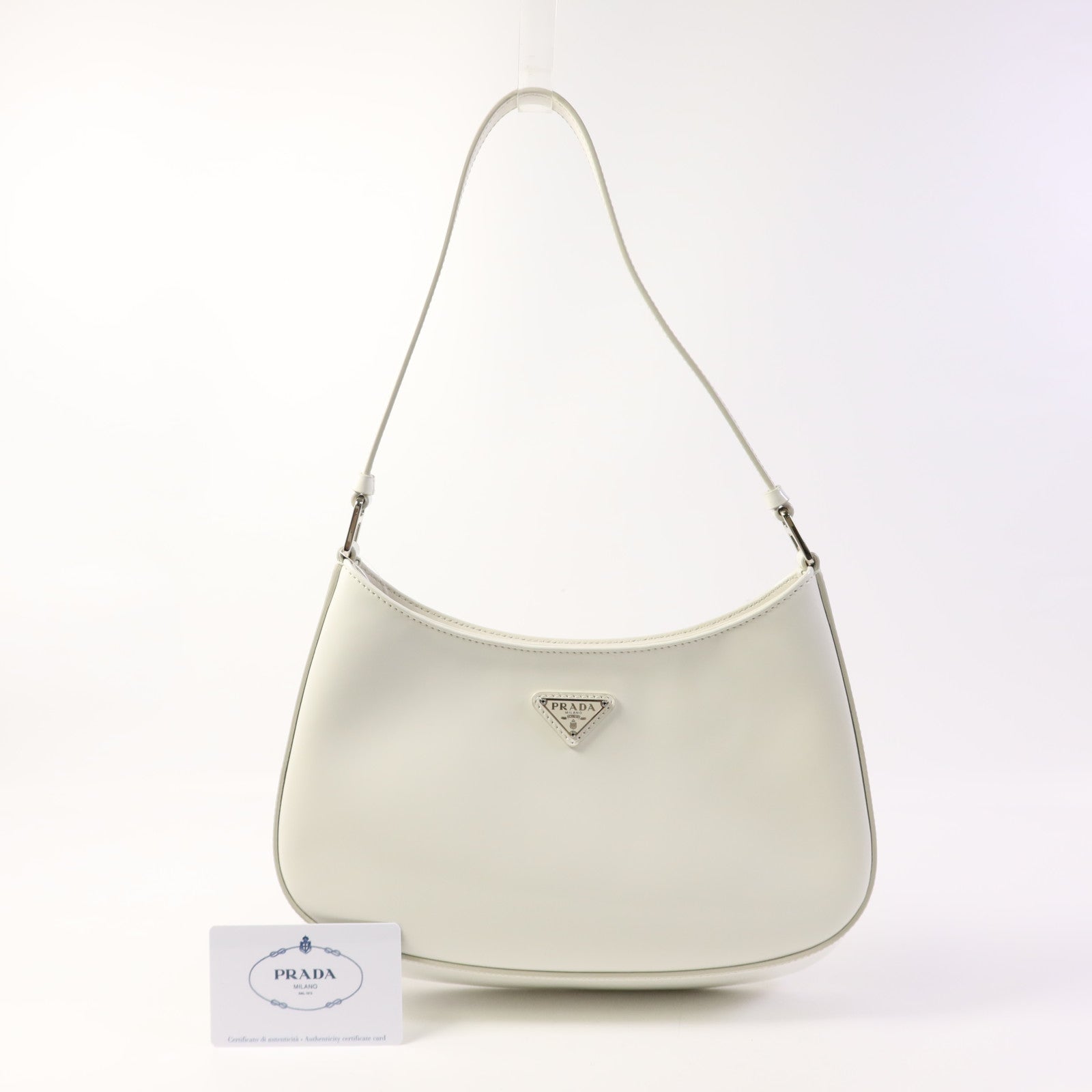 PRADA 皮革Cleo銀扣肩背袋