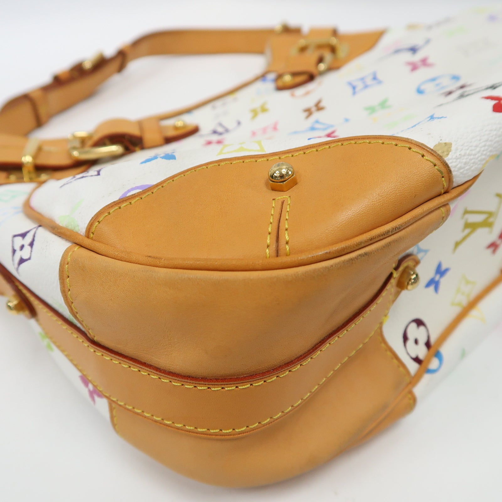 LOUIS VUITTON Monogram Multicolor Greta金扣肩背袋彩色/白色