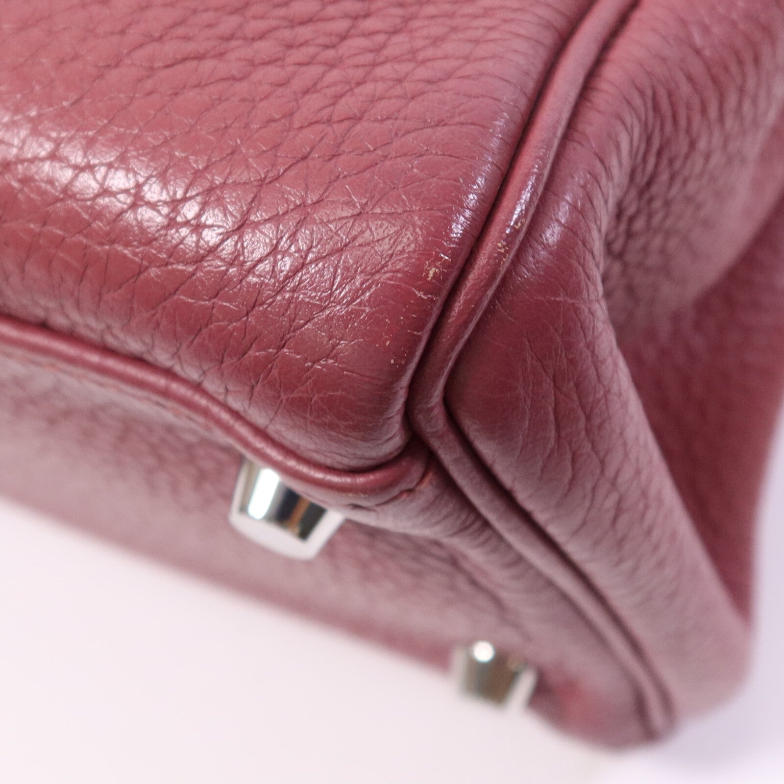 HERMES Togo皮革Kelly 28銀扣手挽肩背兩用袋Bois de Rose