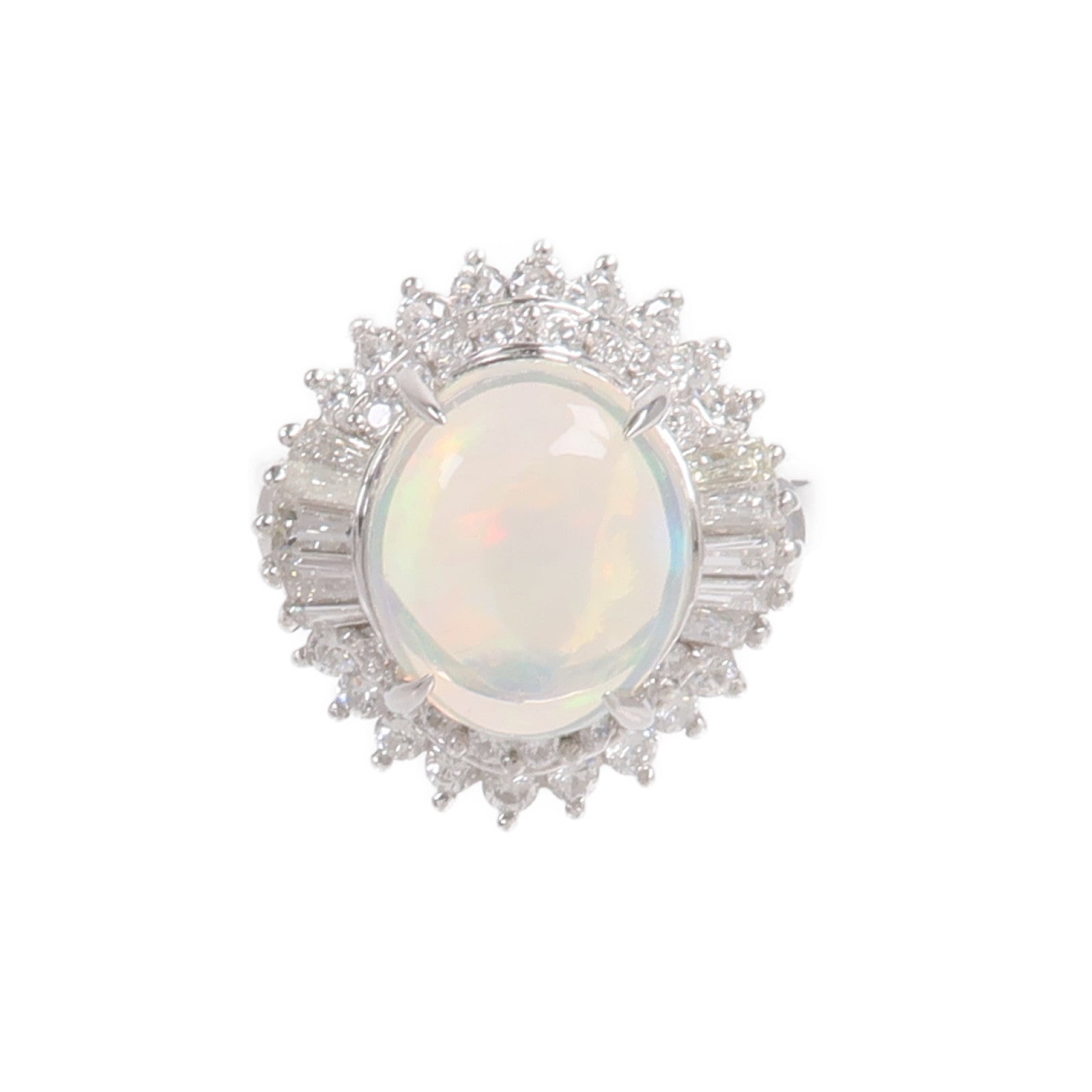 JEWELRY PT900鉑金Opal Diamond Ring蛋白石/鑽石戒指