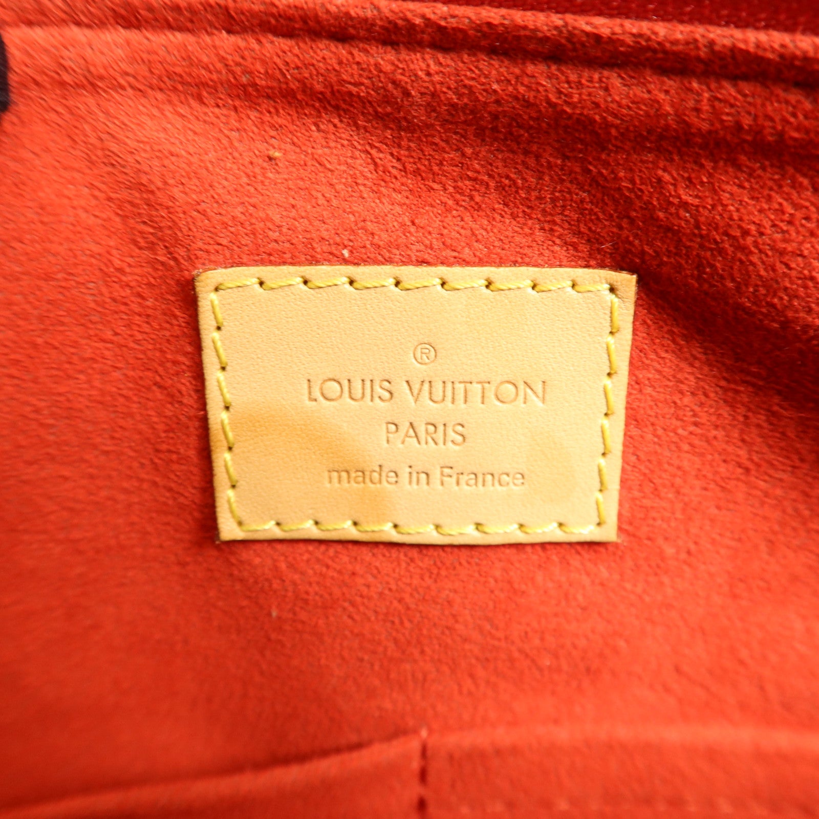 LOUIS VUITTON Monogram Pallas金扣手挽肩背兩用袋棕色/紅色