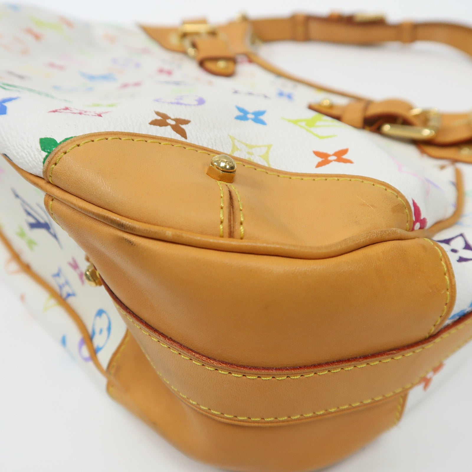 LOUIS VUITTON Monogram Multicolor Greta金扣肩背袋彩色/白色