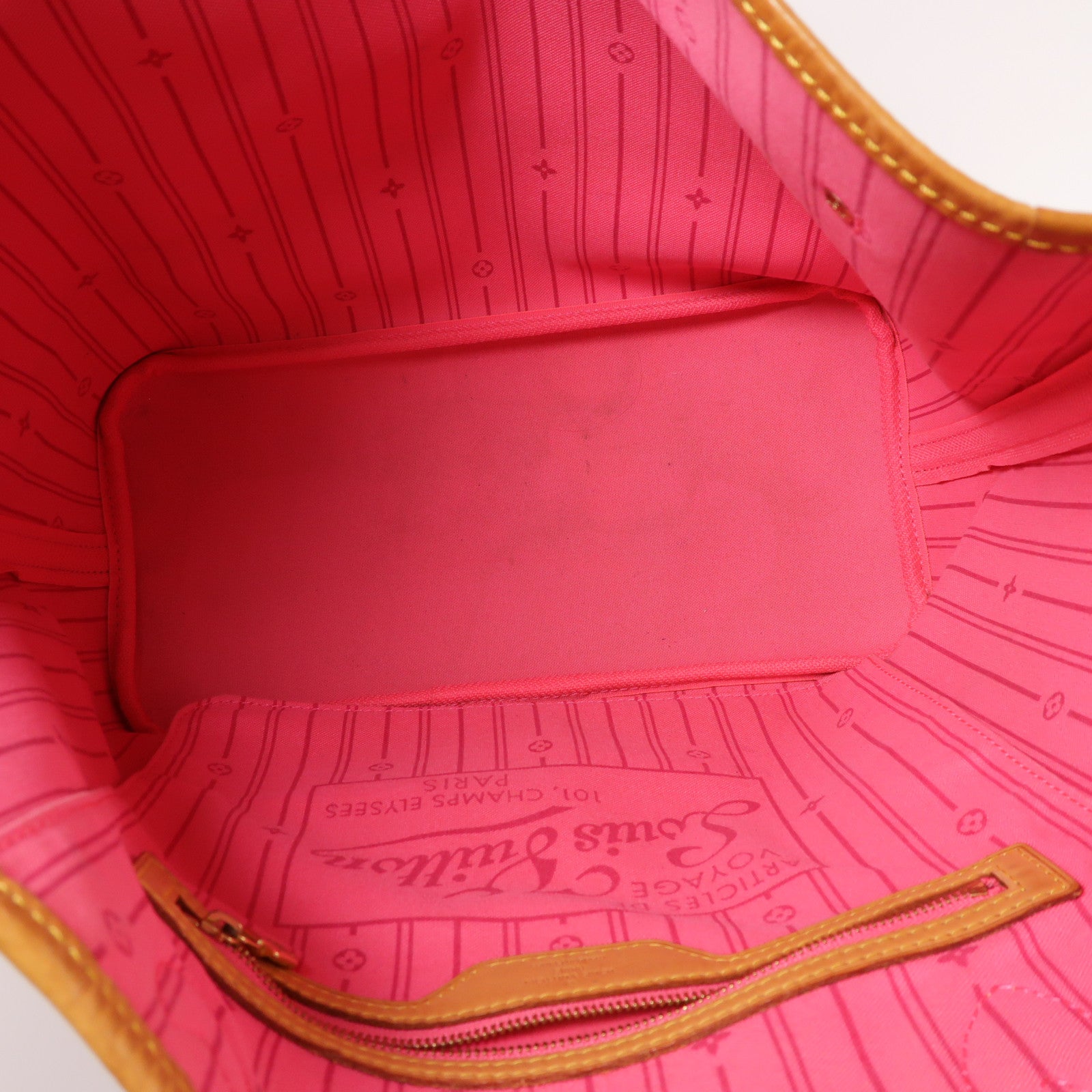 LOUIS VUITTON Monogram Rose Tote Neverfull MM金扣肩背袋