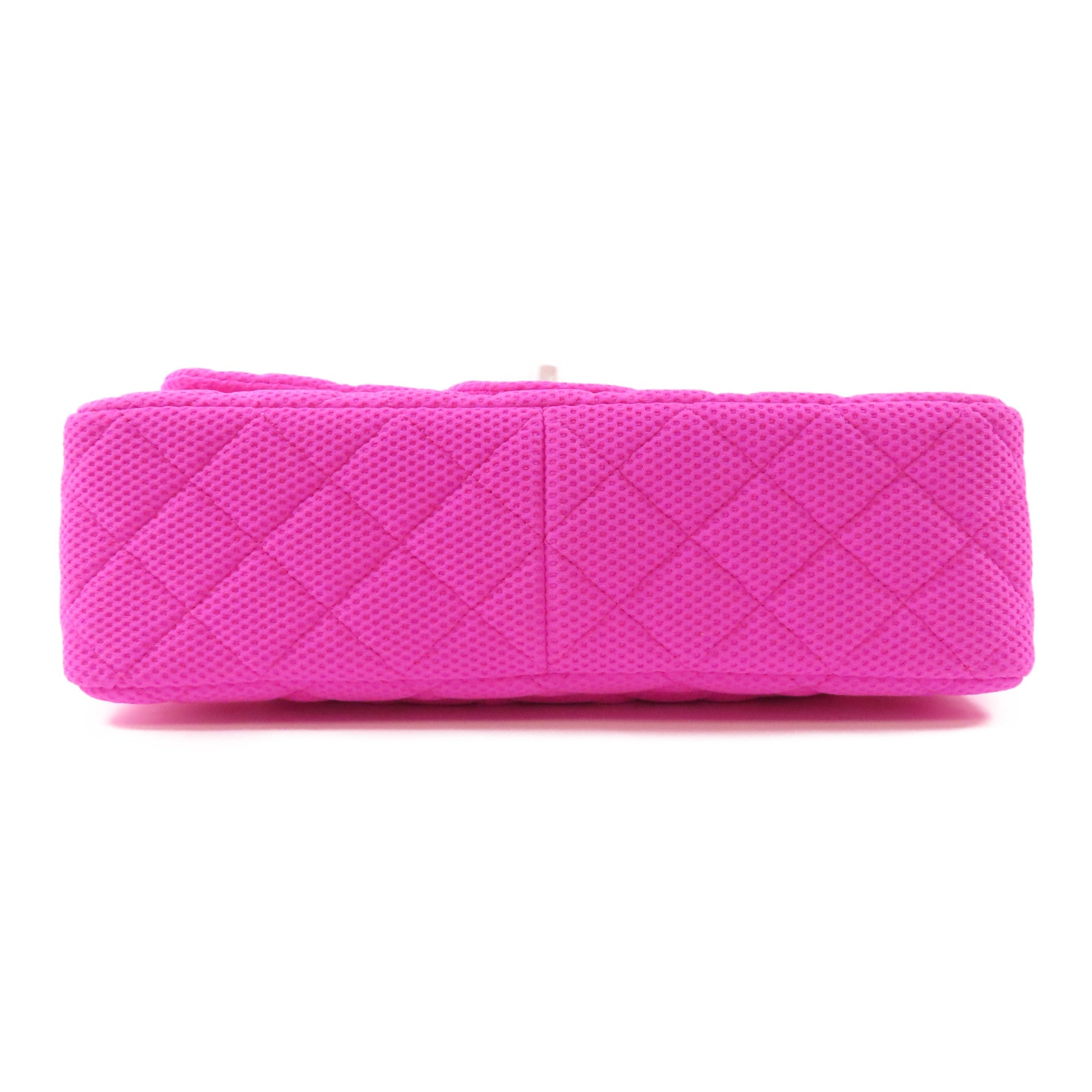 CHANEL 布料Large Classic銀扣鏈帶肩背袋