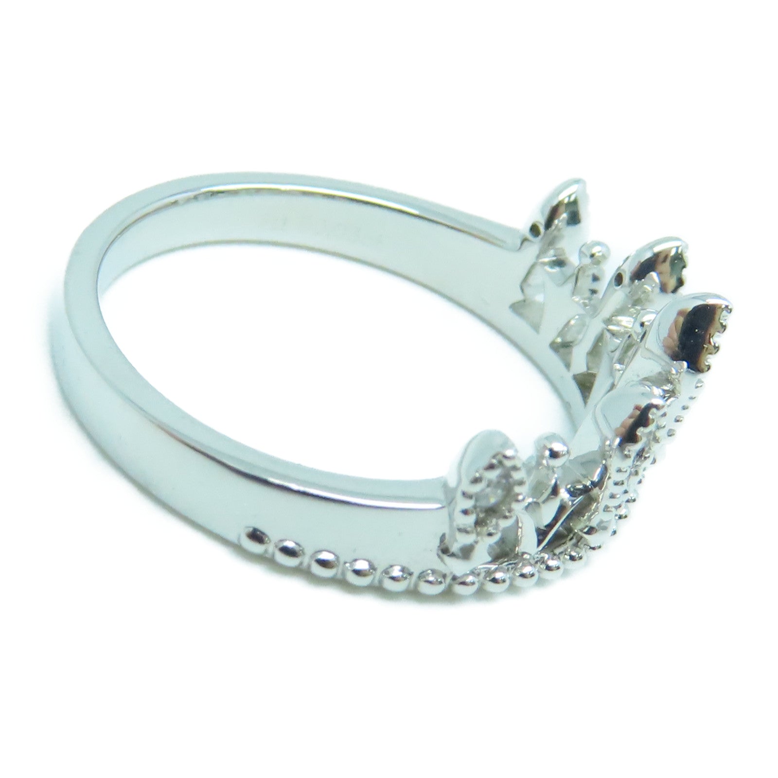 JEWELRY 18K White Gold Diamond Ring 0.03ct Diamond Ring US#5