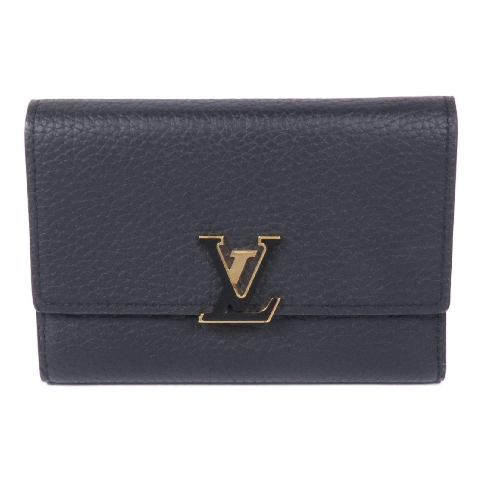 LOUIS VUITTON 【激減優惠】牛皮皮革Capucines Compact Wallet金扣錢包