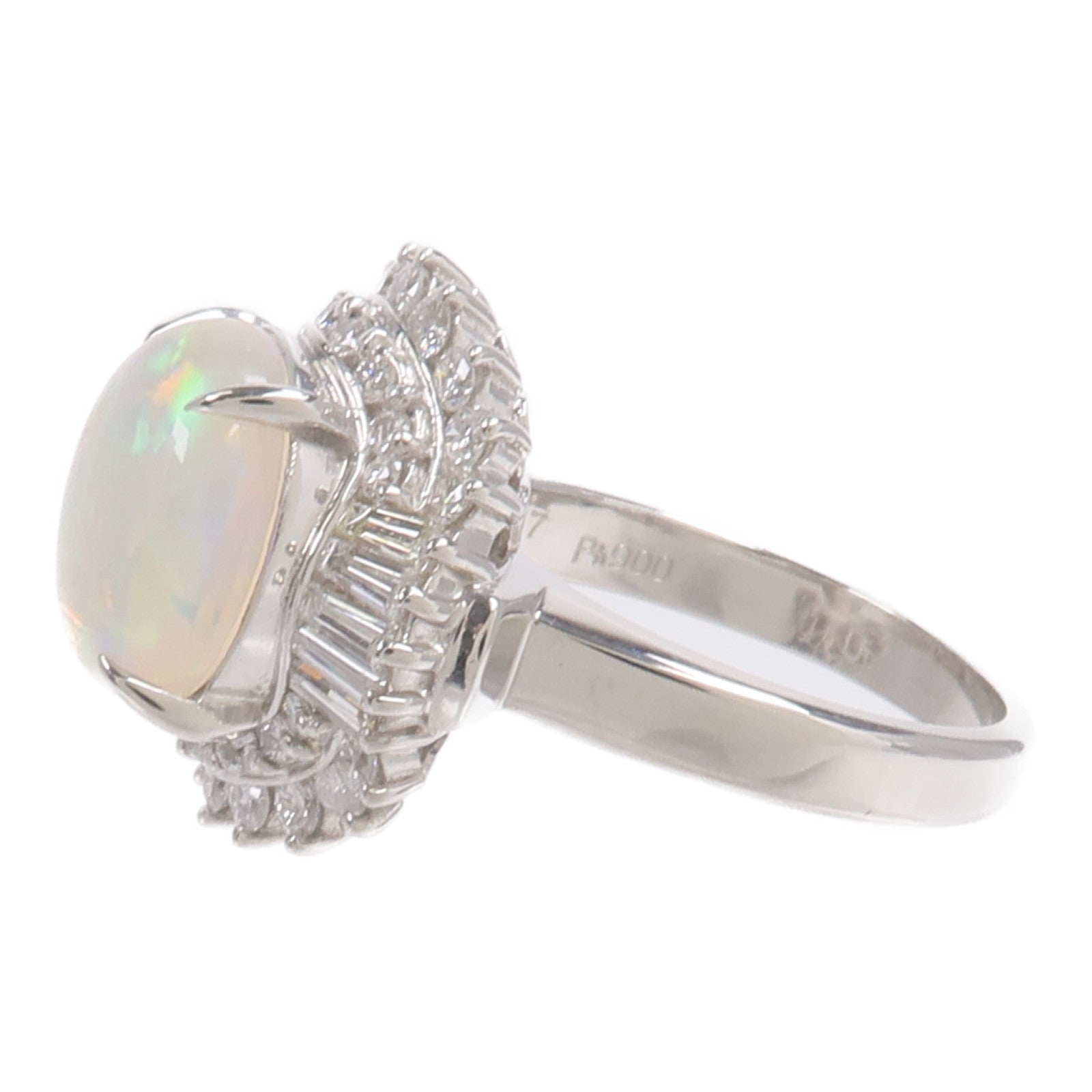 JEWELRY PT900鉑金Opal Diamond Ring蛋白石/鑽石戒指