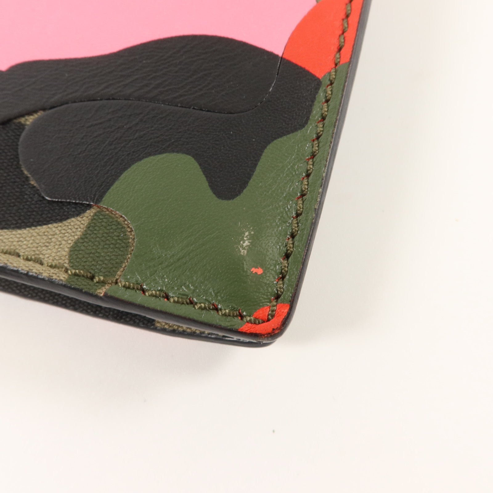 Valentino 帆布/牛皮皮革Camouflage Rockstud Wristlet Clutch手拿包