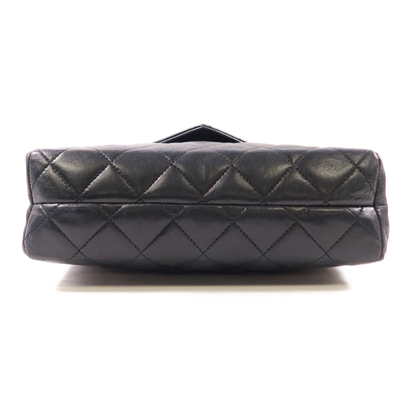 CHANEL CC GHW Chain Shoulder Bag Lambskin Leather Black