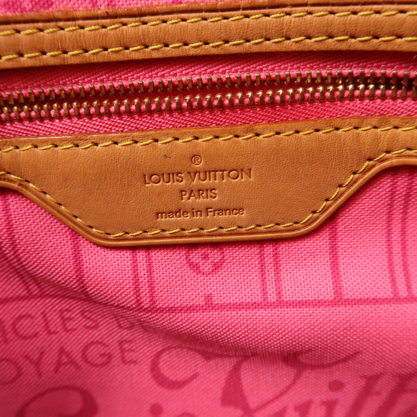 LOUIS VUITTON Monogram Rose Tote Neverfull MM金扣肩背袋