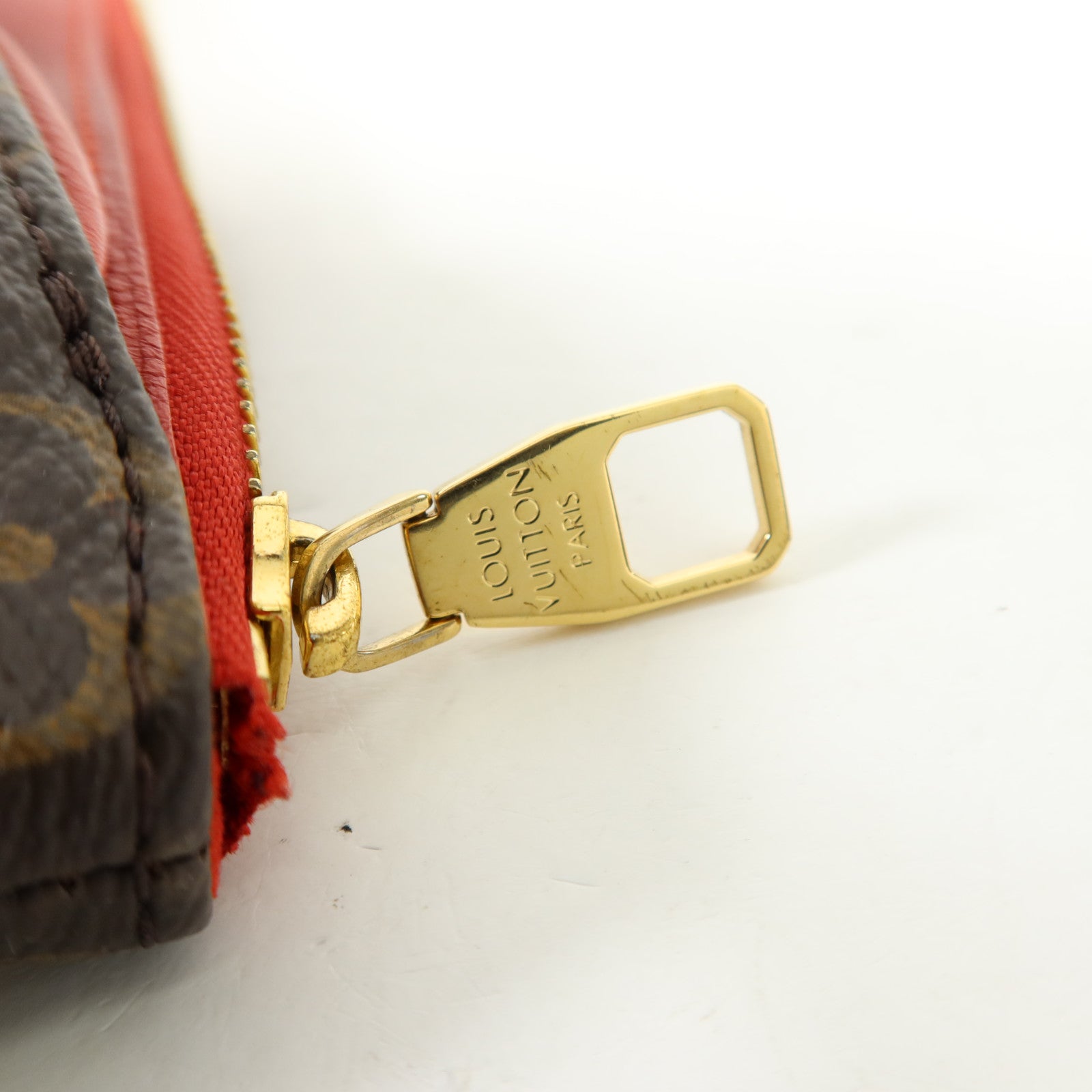 LOUIS VUITTON 【激減優惠】Monogram Pallas金扣手挽肩背兩用袋棕色/紅色