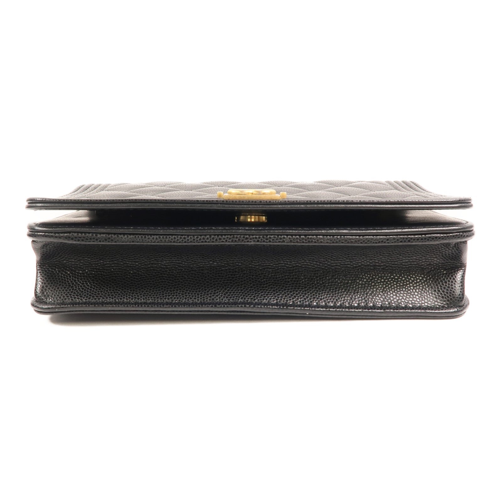 CHANEL 牛皮皮革Boy Wallet On Chain鏈帶肩背袋