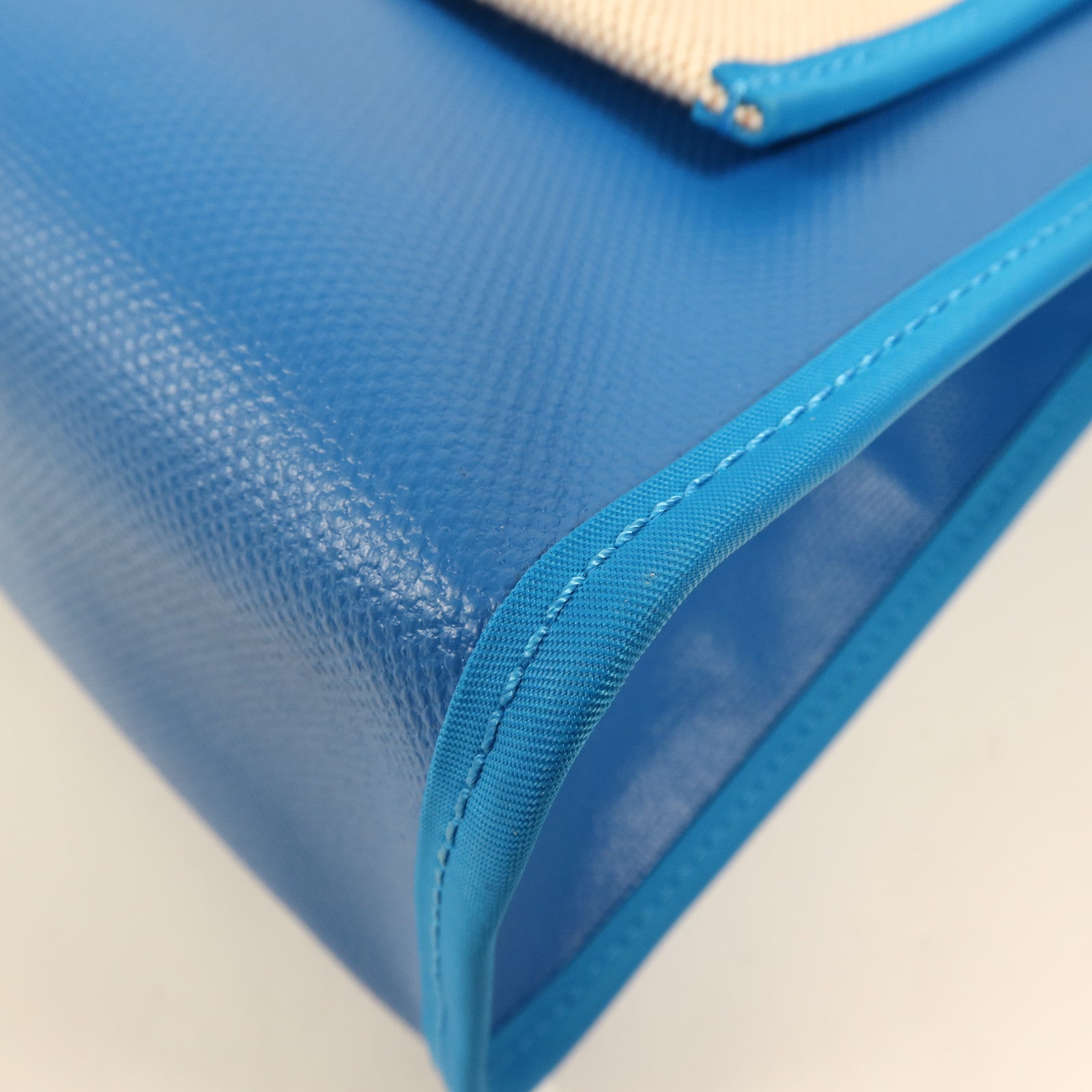 HERMES 塗層帆布Herbag PM銀扣手挽肩背兩用袋Bleu Izmir