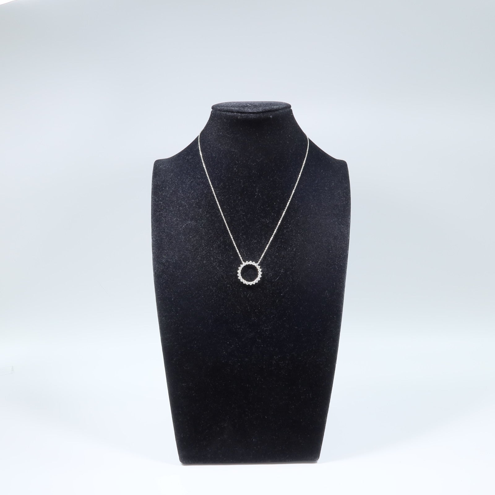 TIFFANY＆CO PT950鉑金Open Circle Necklace鑽石項鍊