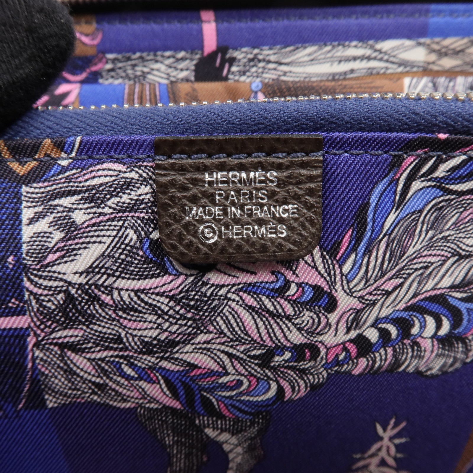 HERMES Epsom皮革Silk In Long Wallet 銀扣長錢包