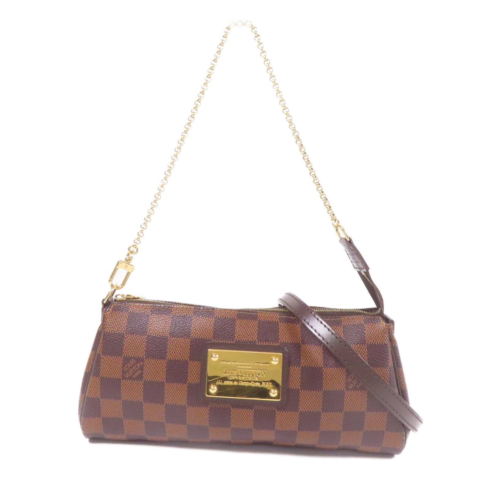 LOUIS VUITTON Damier Eva金扣手挽肩背兩用袋
