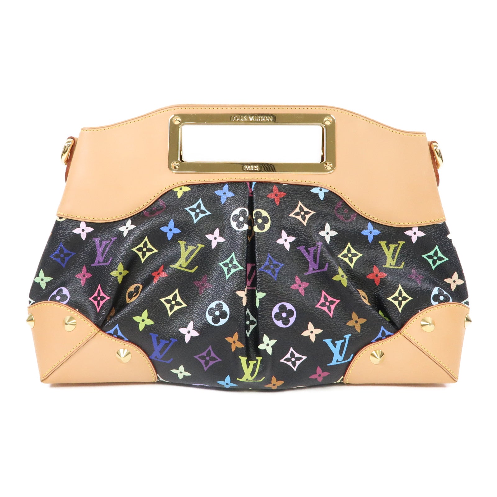 LOUIS VUITTON Monogram Multicolore Judy MM金扣手挽肩背兩用袋黑色