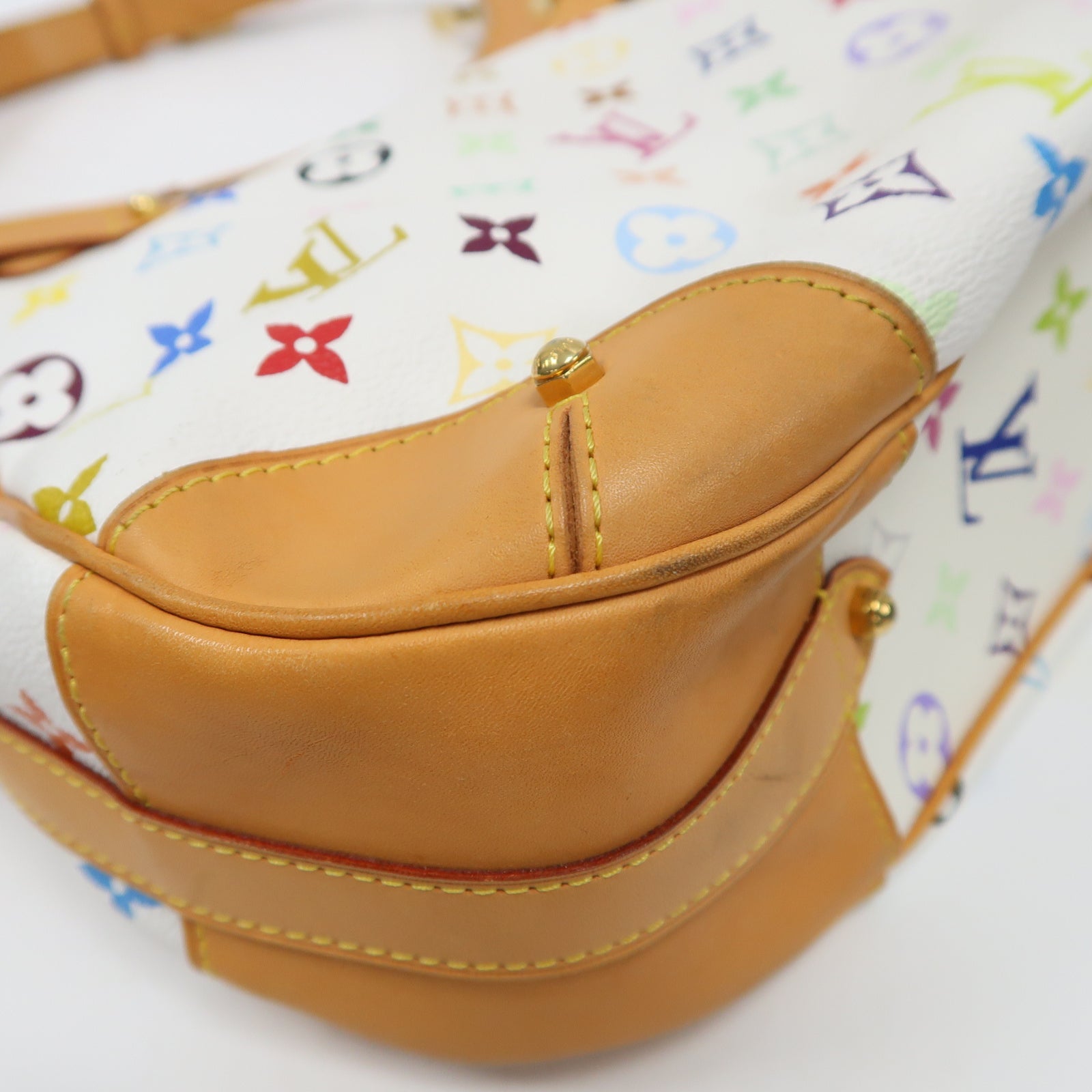 LOUIS VUITTON Monogram Multicolor Greta金扣肩背袋彩色/白色