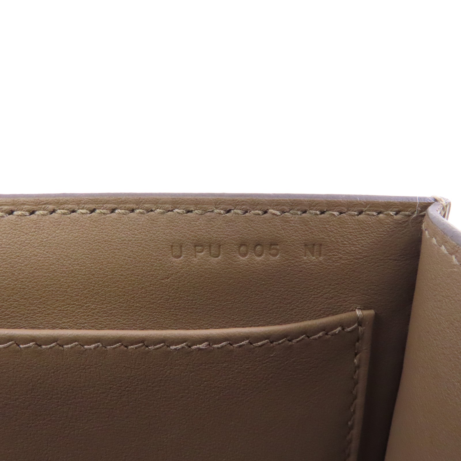 HERMES Chevre皮革Geta金扣肩背袋Etoupe/米灰色