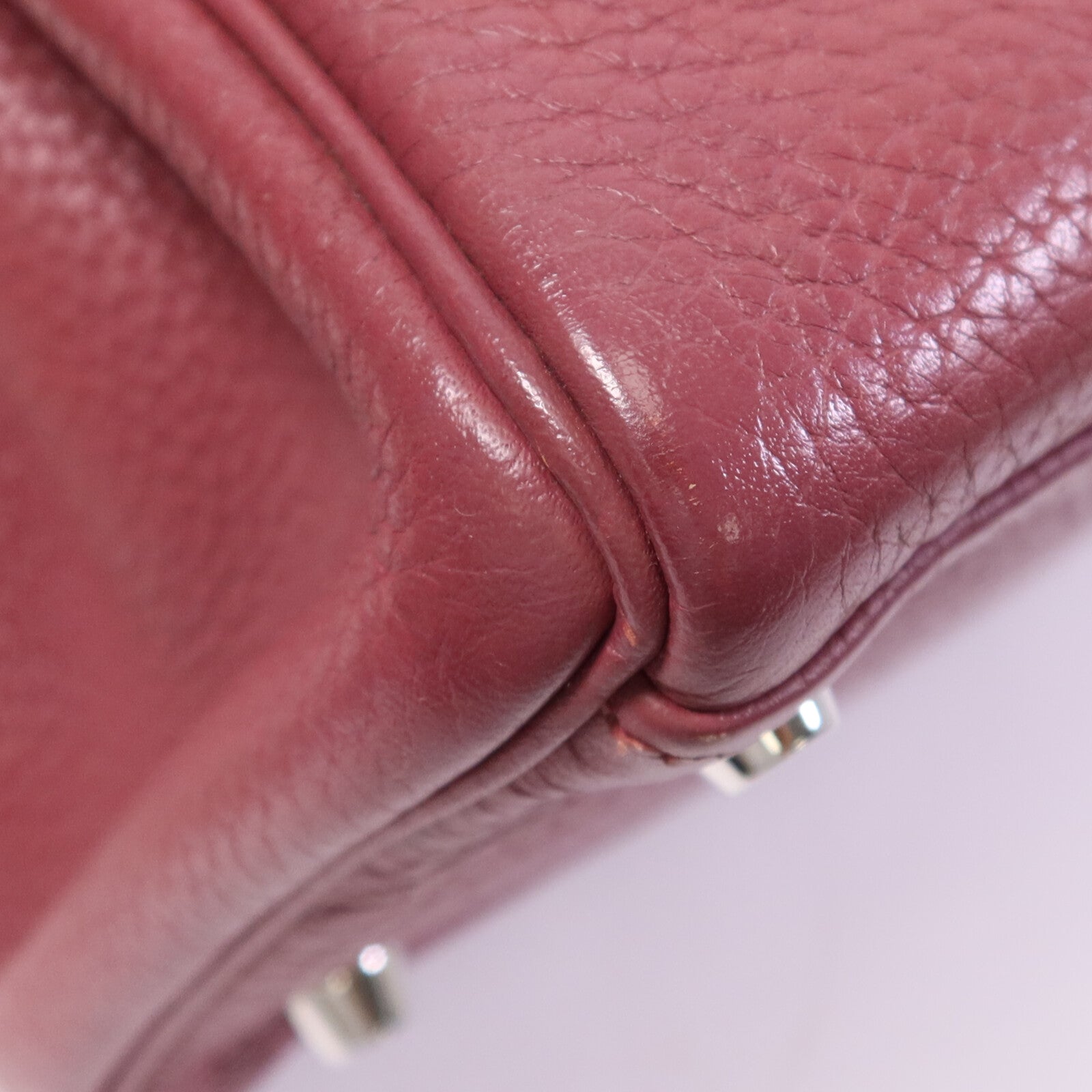 HERMES Togo皮革Kelly 28銀扣手挽肩背兩用袋Bois de Rose