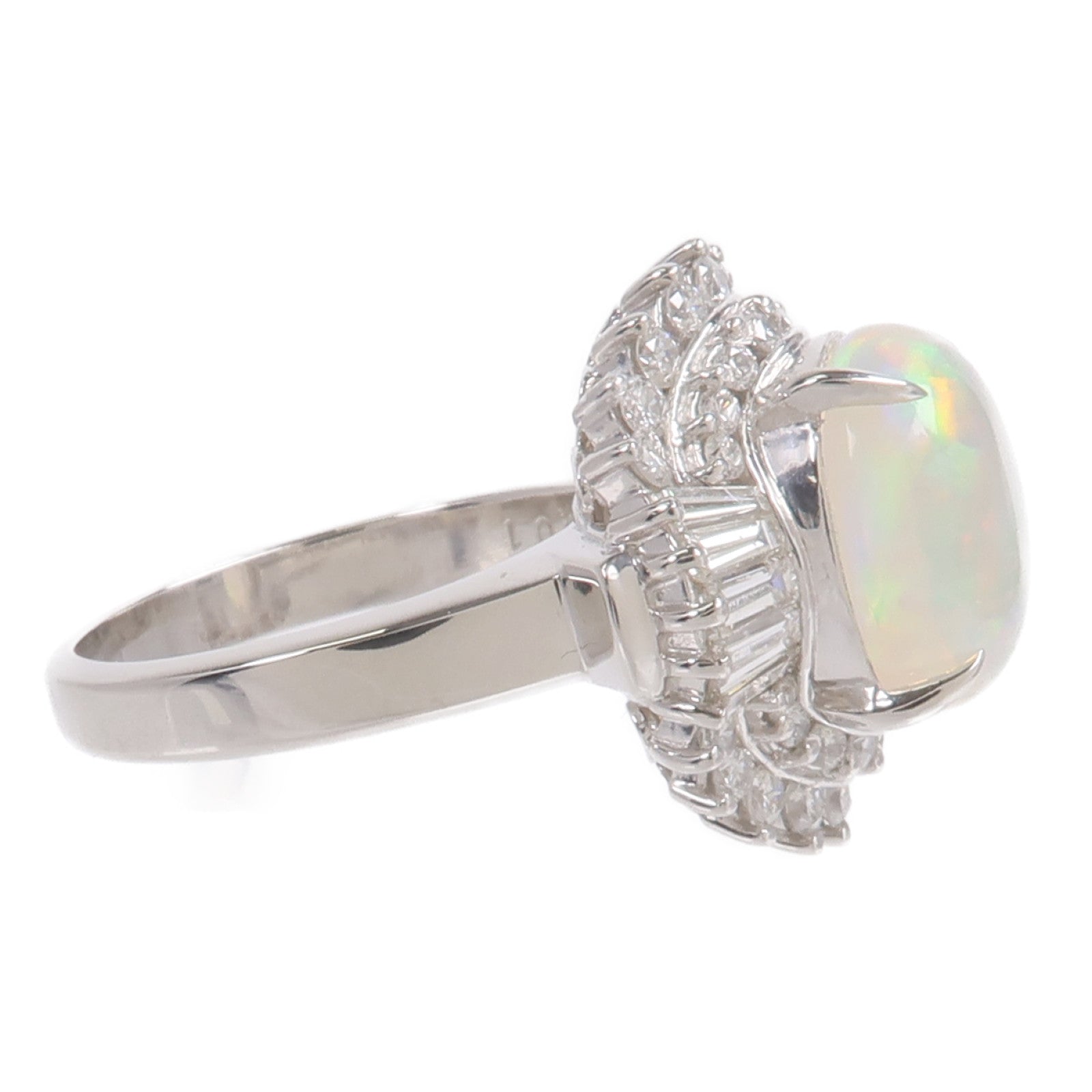 JEWELRY PT900鉑金Opal Diamond Ring蛋白石/鑽石戒指