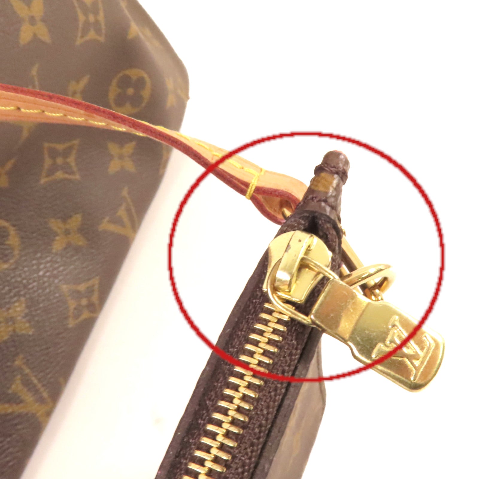LOUIS VUITTON Monogram Neverfull MM Tote Bag金扣肩背袋啡色/酒紅色