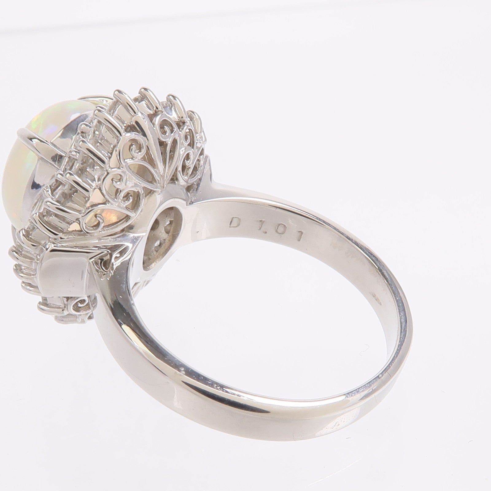 JEWELRY PT900鉑金Opal Diamond Ring蛋白石/鑽石戒指