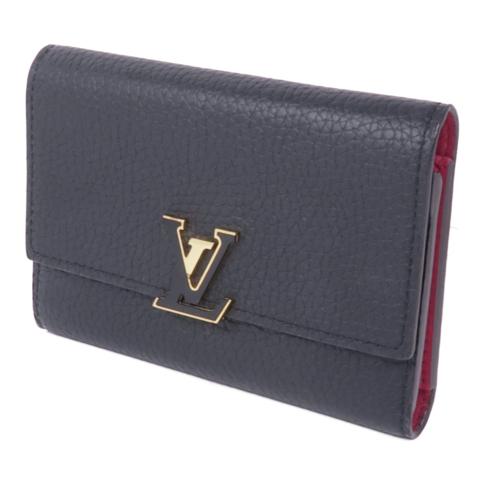 LOUIS VUITTON 【激減優惠】牛皮皮革Capucines Compact Wallet金扣錢包