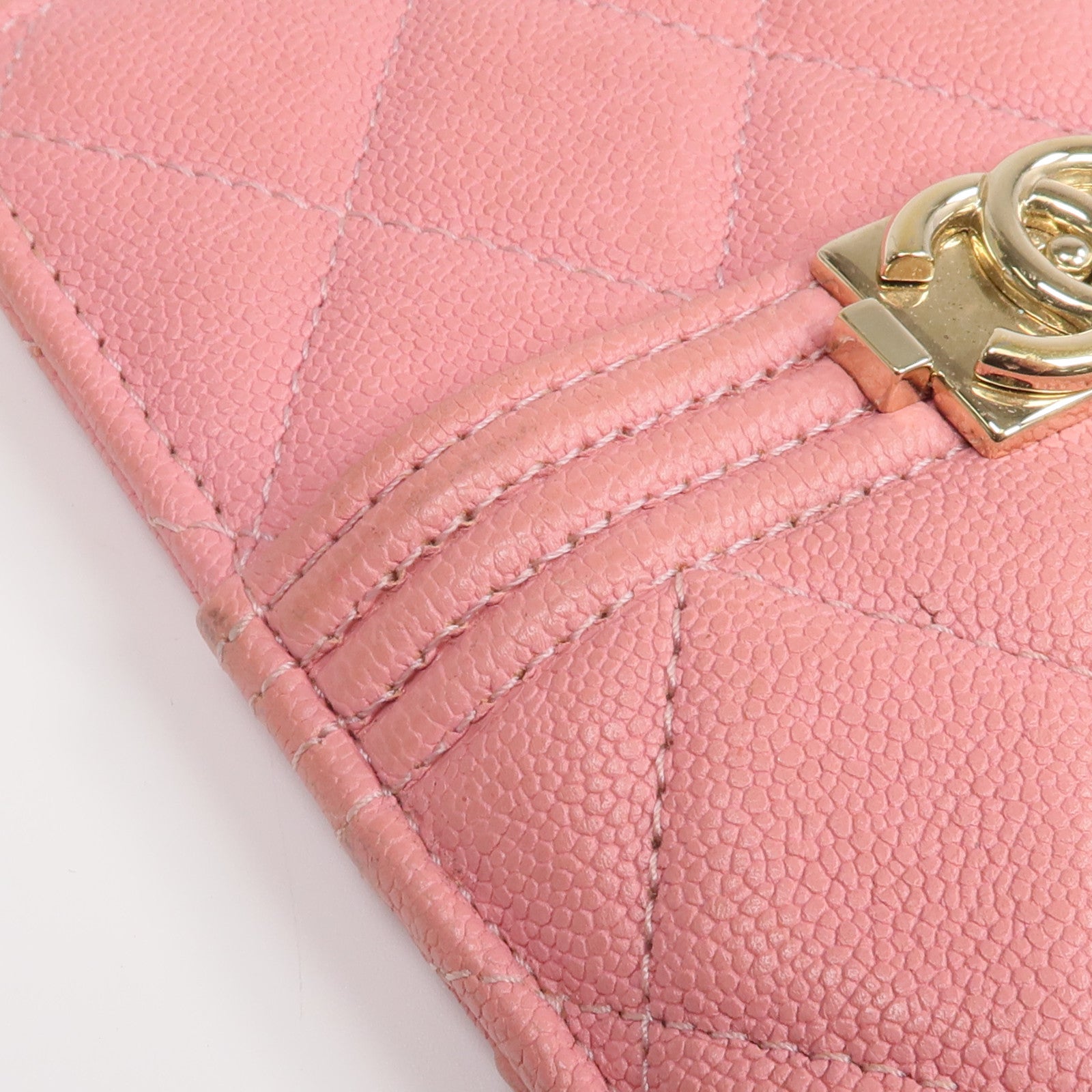 CHANEL 牛皮皮革Zipper Long Wallet金扣長錢包